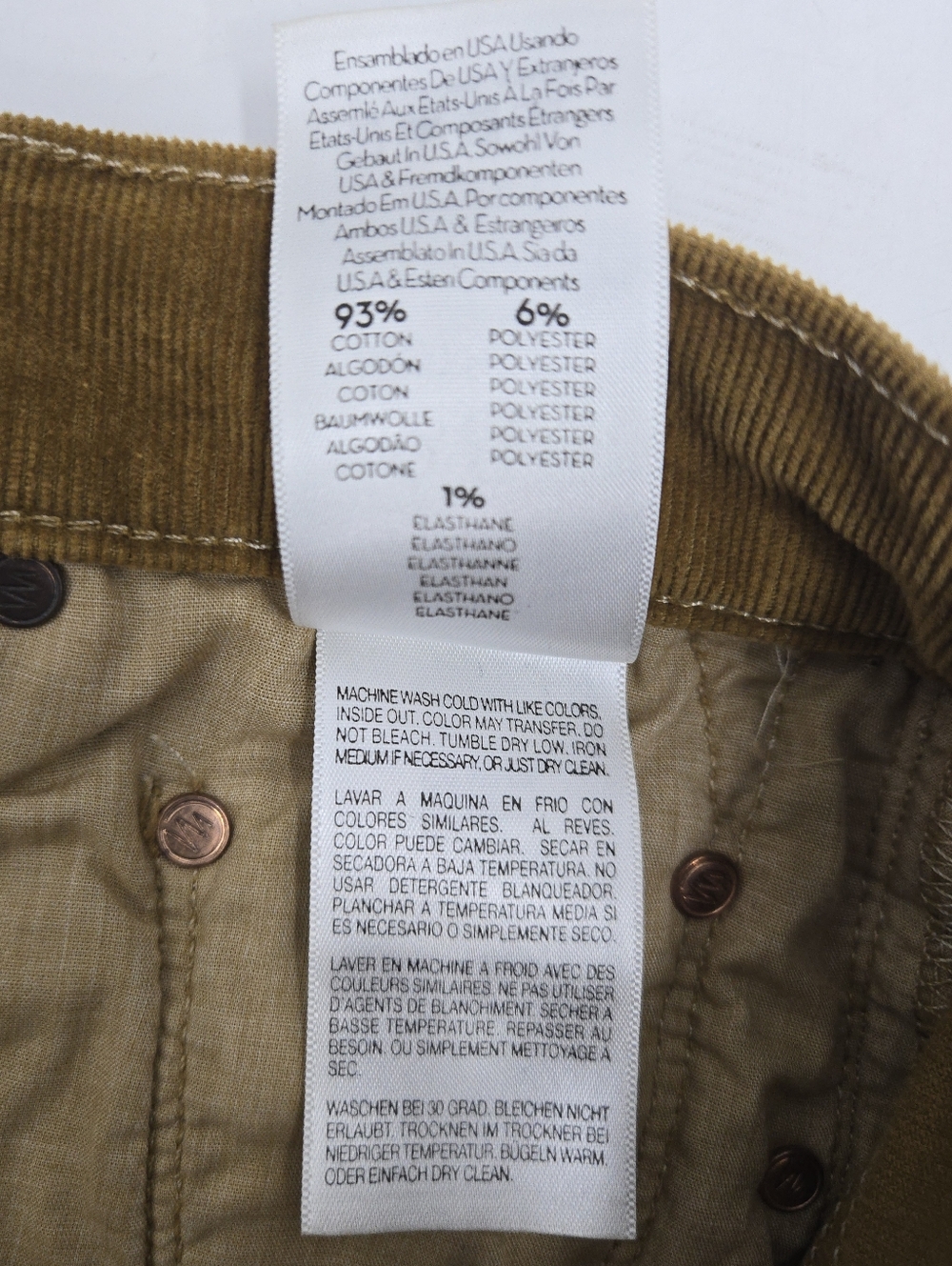 MOTHER Outsider Crop Corduroy Pants Hopscotch Brown - Picture 14 of 16